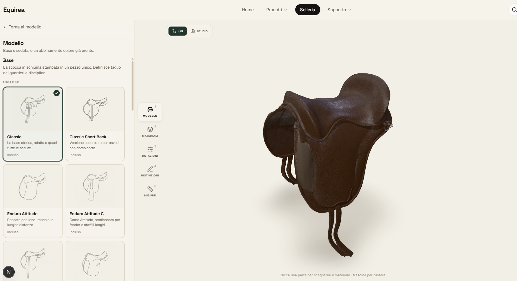 Equirea: configuratore 3D per la sella su misura
