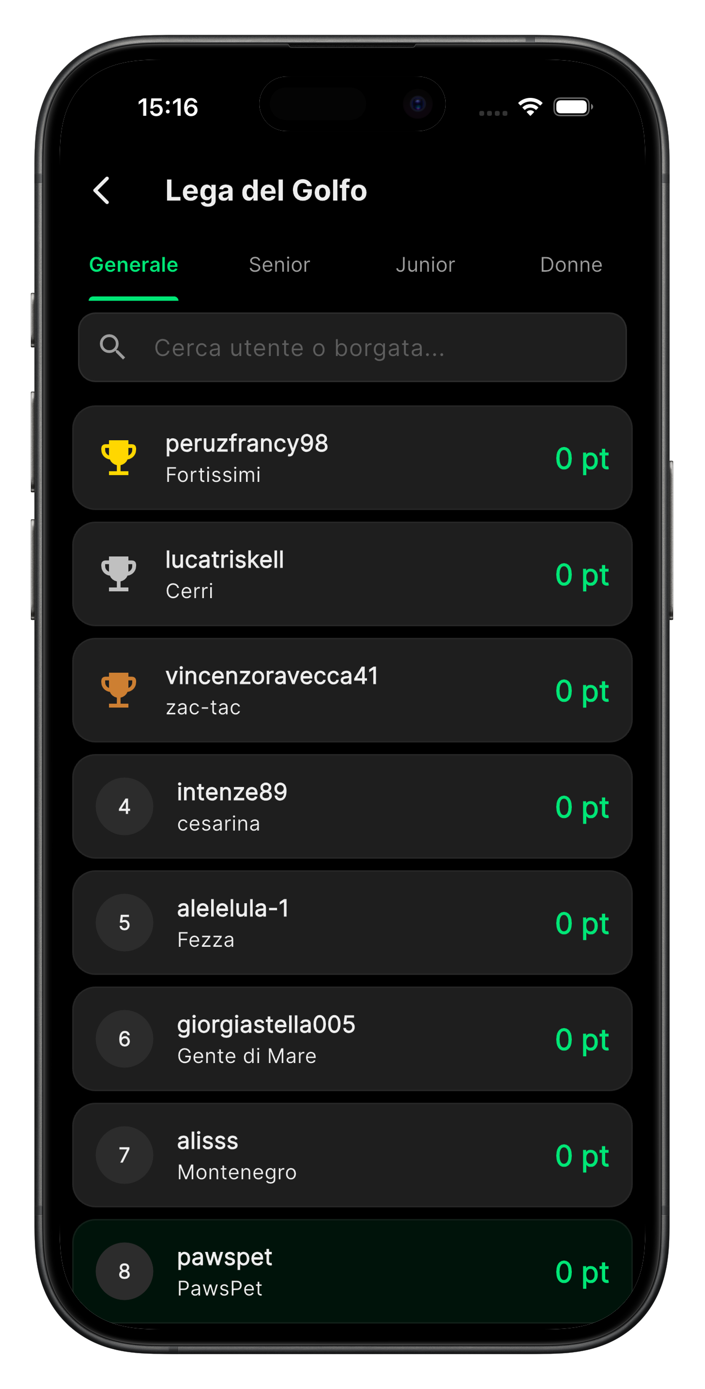 Schermata 4 dell’app FantaPalio del Golfo